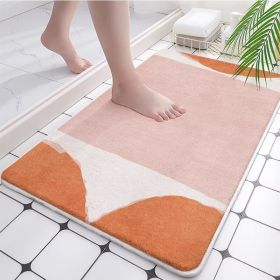 Absorbent Bathroom Bath Mat Quick Drying Coral Fleece Bathroom Rug Non-slip Entrance Doormat Floor Mats Carpet Pad Home Decor (Color: coral fleece F)