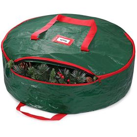 Christmas Wreath Storage Container, Waterproof Plastic Wreath Storage Bag (Color: Green)