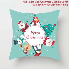 45*45 Christmas Cushion Cover Merry Christmas Decorations for Home Santa Reindeer Pillow Cases Xmas Gifts New Year 2024 Navidad (Color: 7)