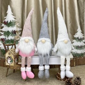 Pink White Gray Christmas Elf Cute Faceless Doll Santa Claus Ornament Xmas Gifts Pendants Navidad Merry Christms Decor For Home (Color: White)