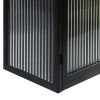 27.56"Glass Doors Modern Two-door Wall Cabinet with Featuring Three-tier Storage for Entryway Living Room Bathroom Dining Room